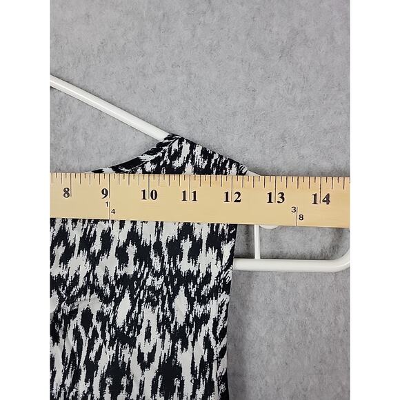 THML Anthro Black White Sleeveless Maxi Rayon Dress Cut Out Back Women's Small - Picture 10 of 12